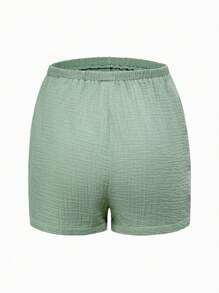 SHEIN Set de 3 shorts informales, de estilo BOHO, ajustables para la cintura, para embarazadas para vacaciones - Multicolor - Ver 4