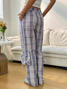 Jouncy Pantalones de pierna ancha con bloques de color y rayas de estilo estadounidense, informales para exterior, para primavera/verano - Multicolor - Ver 2