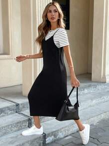 SHEIN LUNE Conjunto de dos piezas para mujer para uso diario - Gris Oscuro - Ver 5