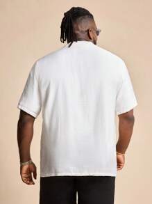 EASEVO Men Plus Button Front Shirt - White - View 2
