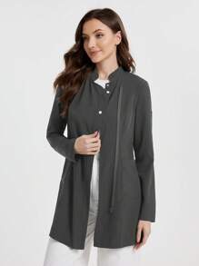 TaskEZ Simple Stand Collar Front Button Pocket /Nursing Scrub Uniform Jacket