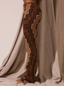 Musera Resort Quần ống loe cạp cao in họa tiết, thích hợp cho kỳ nghỉ xuân hè, phong cách boho gợi cảm, lễ hội Ibiza, bãi biển, tiệc tùng, lễ hội hóa trang, kỳ nghỉ. - Nhiều màu - Xem 3