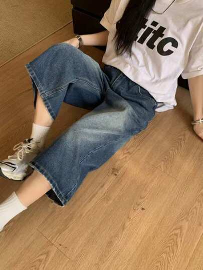 DAZY 女士休闲洗水做旧牛仔短裤