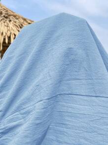 SHEIN 荷叶边吊带孕妇连体衣 - 藍色 - 查看 4