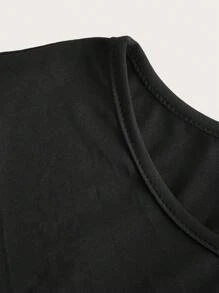 SHEIN EZwear 3pcs Black Plus Size Bodysuit Set - Black - View 5