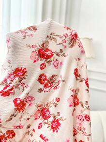 SHEIN Maternity Floral Print Contrast Lace Spaghetti Strap Midi Dress,Loungewear,Pajama,Maternity Nursing Clothes - Khaki - View 7