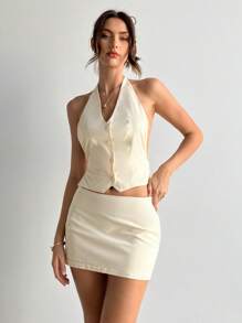 Aloruh Women Two Pieces Outfits For Daily Wear - Yellow - View 1