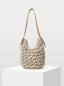 MOTF PREMIUM VACATION BRAID SHOULDER BAG - Beige - View 2