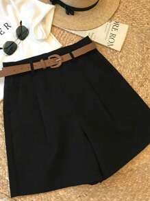 Set de 3 pantalones cortos casual/de oficina en negro, blanco y café para mujeres
