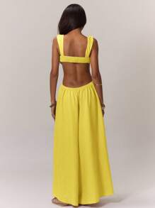 MUSERA Boho Ruched Bust Extreme Wide Leg Jumpsuit For Summer Vacation Wear Wedding Guest Fall Autumn Date Night Winter Evening