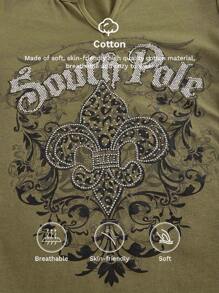 ROMWE Fairycore 女士时尚夏季复古印花基本款 T 恤，学校 - 灰色 - 查看 3