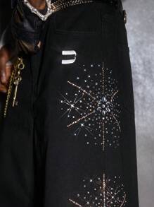 NEON BLANC Shorts vaqueros casuales, de corte relajado y estilo gótico urbano para hombres