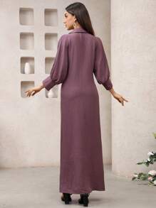 Graceveil Abito da donna elegante con decorazione floreale, bottoni davanti e vita aderente