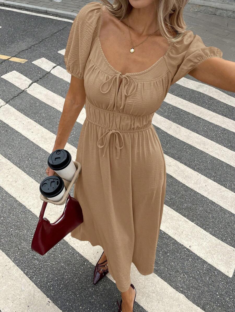 SHEIN Frenchy 女士休闲纯色长款连衣裙，夏季