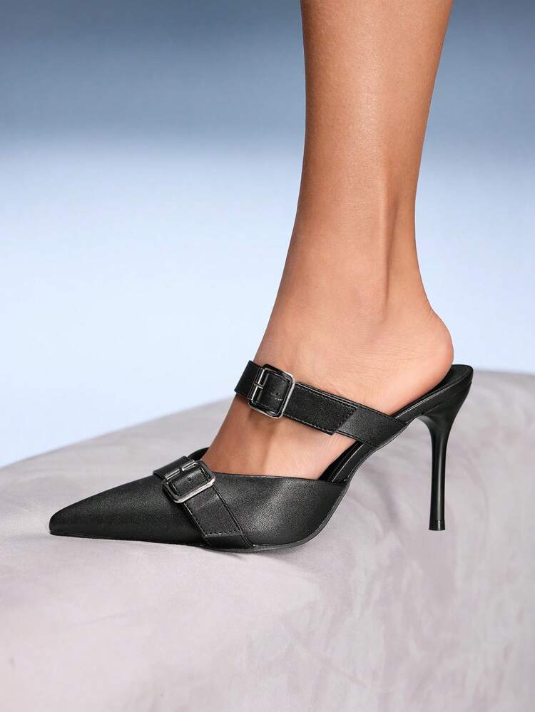 CUCCOO GRLICON Fashionable Minimalist Motorcycle Style Women's High Heel Sandals, Suitable For Neutral, Sweet, Punk, Ballet, Back To School, Halloween, Christmas Party Outfits