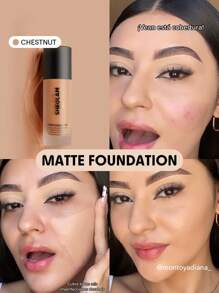 SHEGLAM Complexion Pro 持久透氣啞光粉底液-栗色啞光防汗粉底液控油全覆蓋無孔遮瑕防水無瑕不褪色輕薄液體粉底液 品牌 美容 化妝 化妝品 適合女性與女孩 完美搭配夏季春季 Y2K 時尚 流行 生日 母親節禮物 假期 派對準備就緒 最佳顏色 - Chestnut - 查看 1