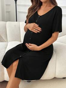 SHEIN 纯色短袖上衣，夏季时尚穿搭 - 黑色 - 查看 5