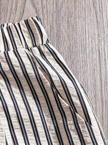 Franclia Pantaloni estivi casual ampi con vita regolabile in cordoncino, leggeri e stropicciati, a righe, adatti per vacanze