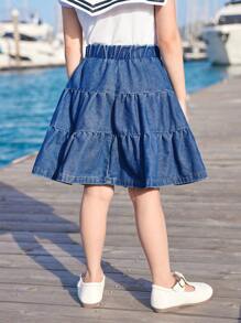 Joliand Joliand Young Girl Casual Loose Fit Denim Skirt