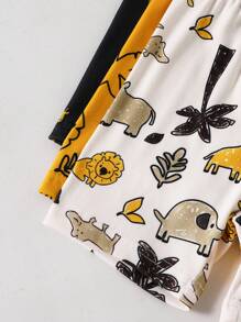 6pcs/Set Young BoyCartoon Galaxy & Ocean Animal Print Snug Fit T-Shirt And Shorts Pajama Set - Multicolor - View 8