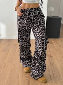 Coolane Quần họa tiết da báo cho nữ, thời trang cho mùa hè - Nhiều màu - Xem 4