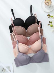 SHEIN Set de 5 sutiene push-up pentru femei cu armătură - Multicolor - Vizualizare 2