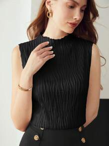 MOTF PREMIUM TEXTURED LETTUCE TRIM TANK TOP
