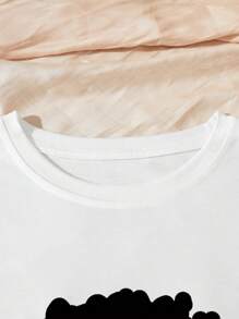 INAWLY Camiseta de mujer de manga corta con cuello redondo y estampado de dibujos animados vintage extravagante de la Y2K