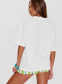 MUSERA Women T-Shirts Organic Girl Summer Graphic Tee Oversized Airport Outfits Holiday Summer Graphic Tees Fall Back To School
