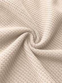 SHEIN Round Neck Ruffle Solid Color Casual Short Sleeve Nursing Top, Summer,Maternity Clothes,Maternity Clothes - Apricot - View 7