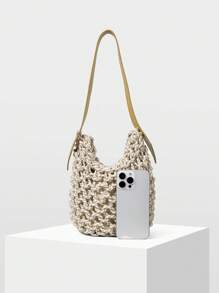 MOTF PREMIUM VACATION BRAID SHOULDER BAG - Beige - View 4