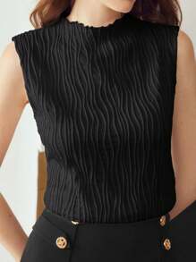 MOTF PREMIUM TEXTURED LETTUCE TRIM TANK TOP