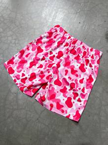 PAVTROS Men's Summer Casual & Holiday All-Over Print Elastic Waist Shorts - Multicolor - View 2