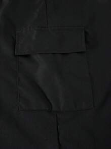 SHEIN ChillGRL Tween Girls' Casual Letter Striped V-Neck Off-Shoulder Loose T-Shirt & Number Graphic Tee Paired With Cool Cargo Straight Leg Pocket Pants 2 Pieces Set, Fashion Outfit For Spring, Summer, Autumn Outfit Set Summer Holiday - Black - View 3