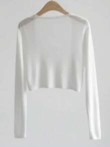 INAWLY 2pcs Women's Solid Color Long Sleeve Loose Thin Cardigan Set Fall Winter Cloth For Women - Multicolor - View 2