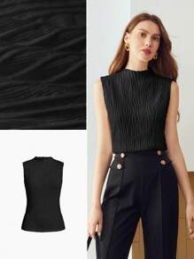 MOTF PREMIUM TEXTURED LETTUCE TRIM TANK TOP