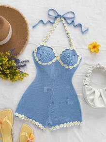 Soleia Women's Daisy Sleeveless Jumpsuit Beach Vacation Outfits Spring Summer Outfits For Women Beach West Music Festival Bohemia Boho