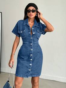 EURMUSE 浅洗蓝色牛仔背心，夏季时尚