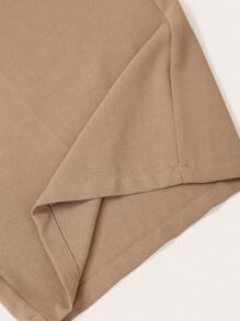 Modelyn Pantalones casuales de pierna ancha de unicolor talla grande, aptos para uso en el trabajo y uso diario en verano - Caqui - Ver 5