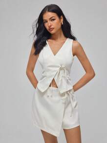 Roylia Conjunto de dos piezas para mujer para uso diario - Albaricoque - Ver 4