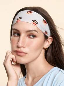 Paul Frank X SHEIN 3pcs Pack Versatile Monkey & Skull Printed Elastic Headbands, Suitable For Sports, Casual Styles, Washing Face Hair Band Turban Headband Sweatband - Multicolor - View 3