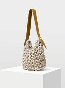 MOTF PREMIUM VACATION BRAID SHOULDER BAG - Beige - View 3
