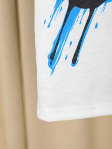 6 pièces/set T-shirt à manches courtes col rond ample avec short pour enfants garçons, style décontracté universitaire, motifs d'animaux de dessins animés confortables. Comprend 3 motifs différents, convient pour l'école, le jardin, la plage, les fêtes d'anniversaire au printemps, en été, en automne et en hiver. - Multicolore - Voir 6