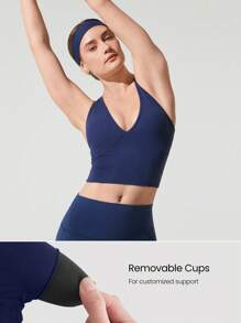GLOWMODE FeatherFit™ Crossover Straps Cutout Back Deep V Neck Tank Top Low Impact Yoga Daily
