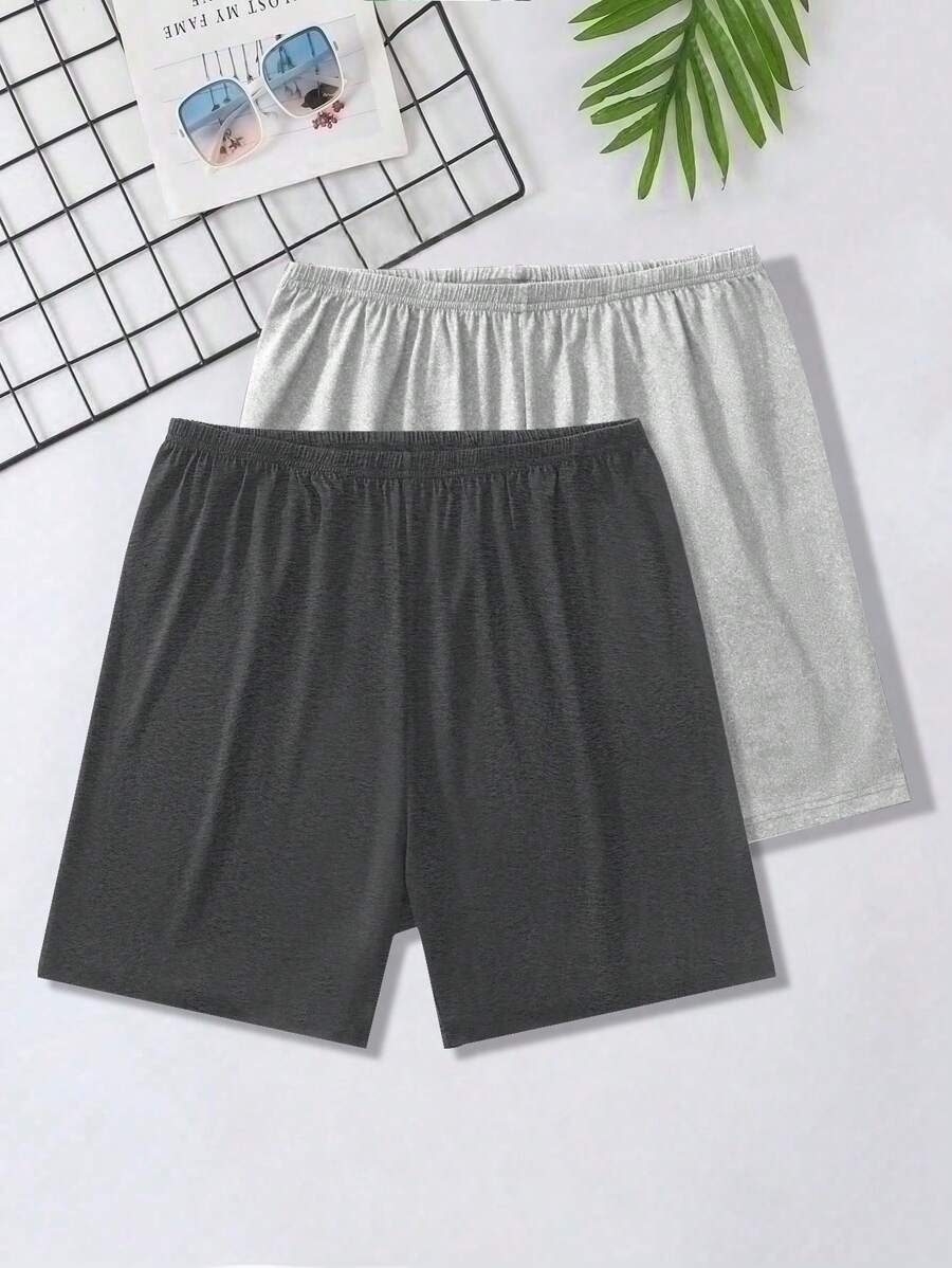 2pcs Men's Lounge Bottom Sleep Shorts Set - Multicolor - View 1