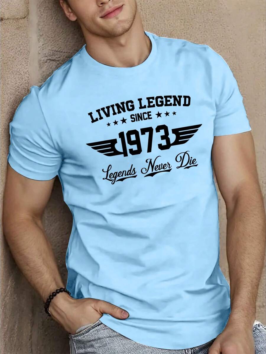 EGENSIO Men's Casual Letter Print Short Sleeve T-Shirt, Summer T Shirts For Men's T Shirts Casual