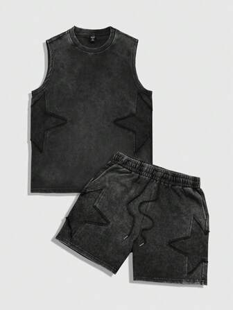 Street Life Conjunto de chaleco y pantalones cortos casuales para hombre, de moda para el verano