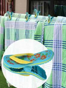 SHEIN 1pc/2pcs Flip-Flop Beach Towel Clips For Chair Jumbo Size Plastic Clothes Pegs For Pool Lounger Secure Clips For Beach Chairs