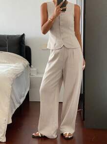 DAZY Women Two Pieces Outfits For Daily Wear Lounge Sets For Women - Apricot - View 6