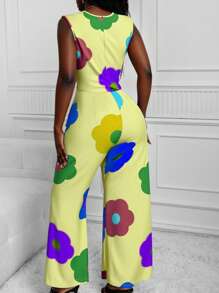 INAWLY Plus Size Sleeveless Jumpsuit, Fashionable For Summer